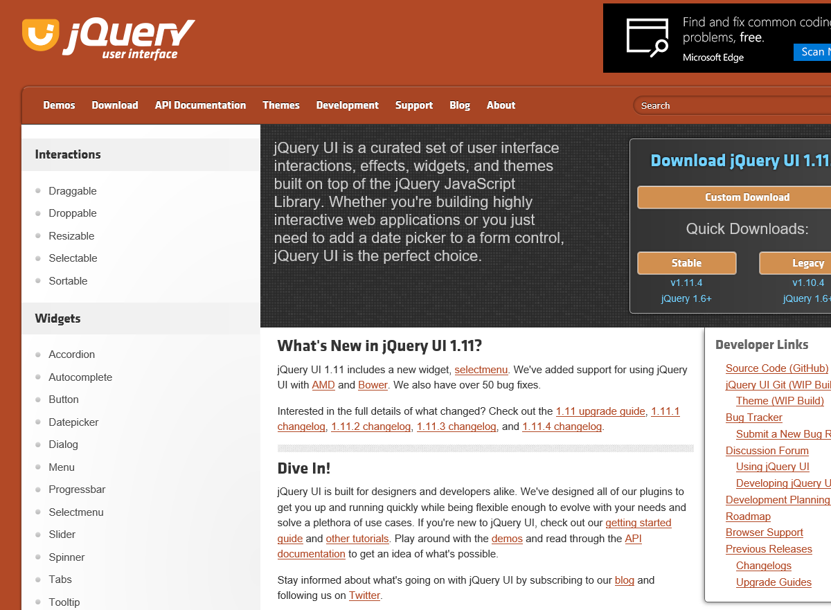 jQueryUI is one of the many popular code libraries that are built-into WordPress