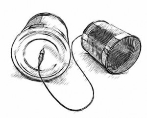Client-facing skills: Two tin cans connected by a piece of string